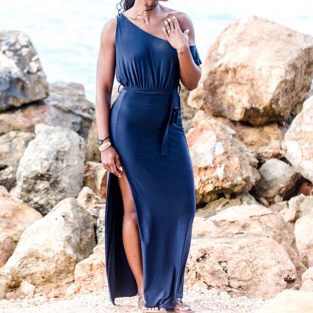 One Shoulder Maxi Dress